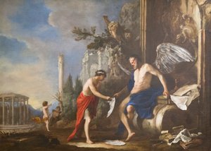 Allegori over tid, Chronos og Eros av Johann Heinrich Schonfeldt