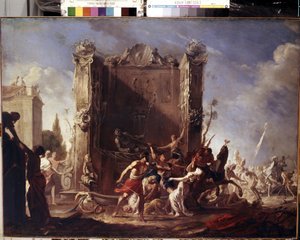 Voldtekten av sabinskvinnene. Maleri av Johann Heinrich Schoenfeld (1609-1684). Olje på lerret, 98,5 x 134 cm, ca 1630-1640. Tysk kunst, barokkkunst. Eremitasjemuseet, St. Petersburg. av Johann Heinrich Schonfeldt