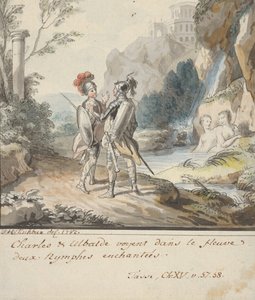 Carlo og Ubaldo motstår fortryllelsene til Armidas nymfer fra Torquato..., 1782. av Johann Heinrich Tischbein
