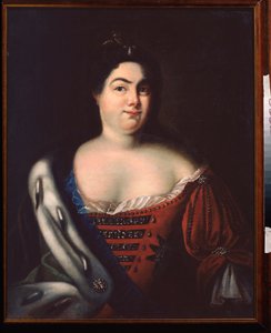 Portrett av keiserinne Catherine I av Russland (nee Marthe Helene Skavronskaia (1684-1727) (Portrett av keiserinne Catherine I) - Maleri av Johann Heinrich Wedekin (1674-1736), olje på lerret, tidlig 1700-tall, tysk kunst 1700-tallet - State Open air