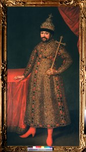 Portrait du tsar de Russie Michel I Fyodorovitch Romanov (1596-1645) (Portrett av tsaren Michail I Fyodorovich av Russland) - Peinture de Johan Heinrich Wedekind (1674-1736), olje på lerret