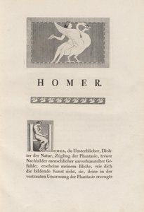 Homer hentet fra antikken av Johann Heinrich Wilhelm Tischbein for authors Homer and Christian Gottlob Heyne