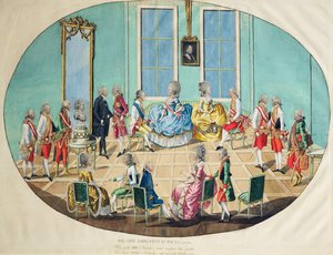 Nyttårsfeiring i Wien i 1782, 1783 (kobberstikk med wc) av Johann Hieronymus Loeschenkohl