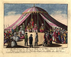 Avsetningen av Pasha av Khotyn av prins Josias av Saxe-Coburg og general ..., september 1788. av Johann Hieronymus Loeschenkohl