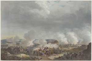 Prince of Orange i slaget ved Quatre-Bras, 1815 Tolv plater med ankomst og innvielse av William I i Brussel og kampene ved Quatre-Bras og Waterloo i 1815 (serietittel) av Johann Hürlimann