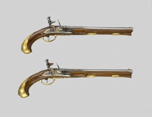Et par Flintlock-pistoler, Tyskland, 170030. av Johann Jacob Behr