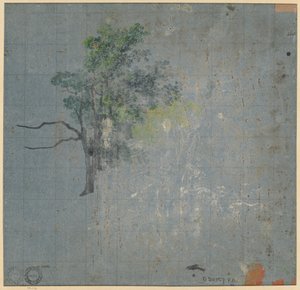 Trestudier (verso) av Johann Jacob Dorner