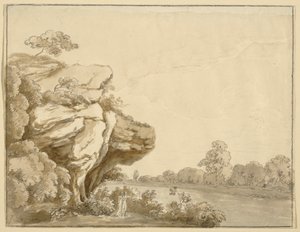 Herre og dame i et landskap av Johann Jakob Dorner der Jüngere