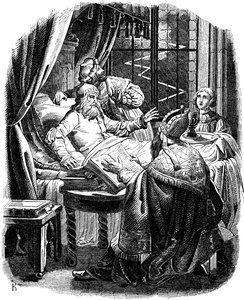 Henrik Løven før hans død i Brunswiek Illustrasjon fra det tyske folks historie av E. Duller, 1840