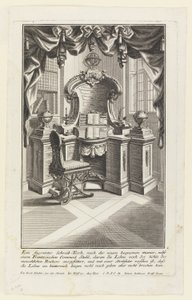 Et formet skrivebord, ... (skrivebord og stol) av Johann Jakob Schübler