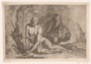 Venus lager vann med et skall Latona øser vann med et skall av Johann Jakob Thurneysen (I)