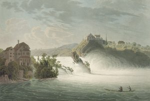 Rhinfallene, gravert av J. Hurlimann av Johann Jakob Wetzel
