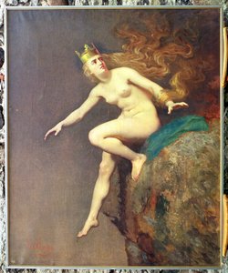 Lorelei, en studie for maleriet The Imprecation of Lorelei av munkene, 1887 av Johann Koler