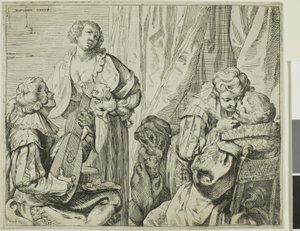 Interiør med to par elskere og en tosk av Johann Liss
