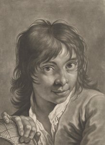 Portrett av en gutt med en kurv
