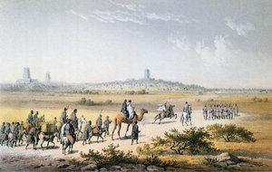 Inngangen til Heinrich Barths (1821-65) karavane til Timbuktu i 1853, fra 