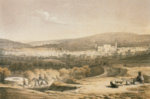 Utsikt over Betlehem. Etsning av Bernatz et alii - Steinkopk J.F. Editore av Johann Martin Bernatz