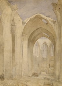 Ruinene av St. Nicholas, 1842 (wc på papir)