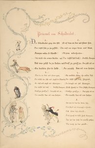 Ark med vers: Priamel vom Schuldenbot, slutten av 1700-tallet - begynnelsen av 1800-tallet. av Johann Martin Usteri