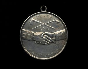 Thomas Jefferson indisk fredsmedalje, ca. 1801 (sølv) av Johann Mathias Reich