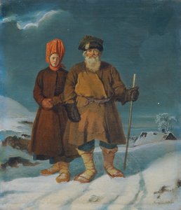 Russisk bondepar av Johann Matthias Ranftl