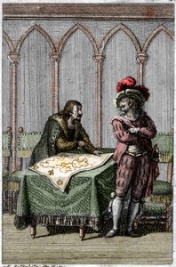 Keiser Albert I av Habsburg (1255-1308) studerer kartet over Frankrike på tidspunktet for konflikten mellom pave Boniface VIII og kong Filip IV av Frankrike