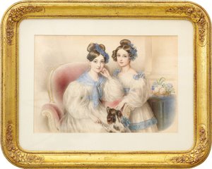 Dobbeltportrett av erkehertuginnene Maria Theresa 1816-1867 og Maria Karoline 1825-1915, 1832.
