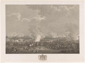 Slaget ved Waterloo, 1815 Tolv plater med ankomst og innvielse av William I i Brussel og kampene ved Quatre-Bras og Waterloo i 1815 (serietittel) av Johann Nepomuk Gibèle