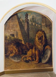 Løve med våpenskjoldet til House of Habsburg-Lorraine