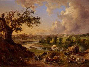 Utsikt over Moskva fra Sparrow Hills, 1837