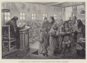 Hungersnøden i Russland, serverer suppe ved Alexander Nevsky-klosteret, St. Petersburg av Johann Nepomuk Schonberg
