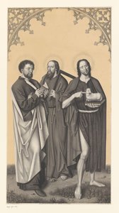 Saint Bartholomew, Thomas og døperen Johannes Verk fra samlingen til brødrene Boisserée (serietittel) Galerie des Frères Boisserée (serietittel) av Johann Nepomuk Strixner