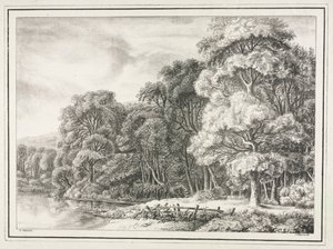 Skoglandskap med innsjø, 1811–1816.