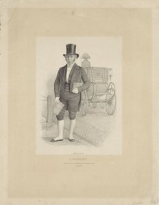 Portrett av J. Robert med vogn J. Robert (tittel på objekt) av Johann Peter Berghaus