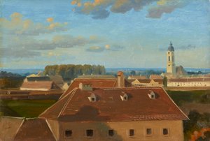Utsikt over Schanzel til Augarten av Johann Peter Krafft