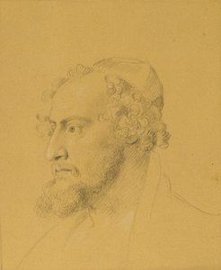 Hodestudie av en skjeggete mann av Johann Peter Krafft