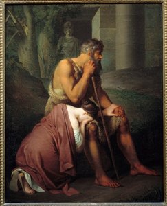 Ødipus og Antigone-maleri av Johann Peter Krafft (1780-1856) (ec.all.) 1809 Søn. 0,53x0,66 m