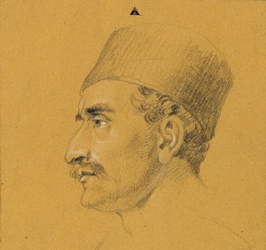 Portrettstudie om "Nikolaus Zrinys fiasko foran Szigeth-festningen" av Johann Peter Krafft