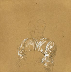 Skisse av en jente for "Scene fra den tyrolske kampen for frihet" av Johann Peter Krafft