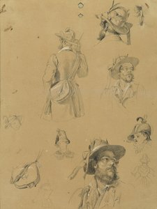 Skisse for "Scene fra Tyrolean Freedom Fight" av Johann Peter Krafft