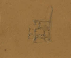 Studie av en lenestol av Johann Peter Krafft