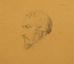 Studie av en skjeggete mann av Johann Peter Krafft
