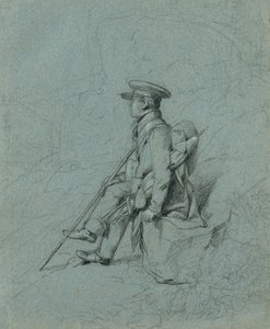 Studie av en hvilende maler av Johann Peter Krafft