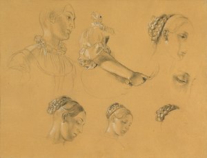 Studie for "Hermann og Dorothea i vingården" av Johann Peter Krafft
