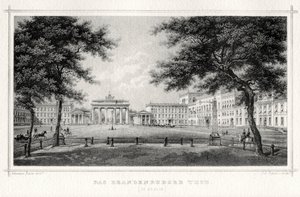 Brandenburger Tor, Berlin, 1800-tallet. av Johann Poppei