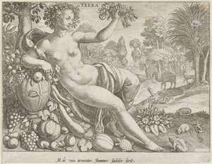 Jord Terra (tittel på objekt) The Four Elements (serietittel) av Johann Sadeler (I)