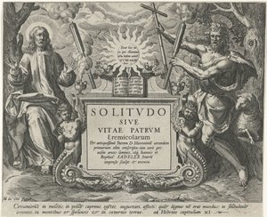 Christ og Johannes de Doper Mannelijke kluizenaars (serietittel) Solitude or the Life of the Eremit Fathers (serietittel) Solitvdo Sive Vitae Patrvm Eremicolarum (serietittel på objekt) av Johann Sadeler (I)