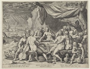 Sinful Mankind Before the Flood Sicvt avtem erat in diebvs noe (tittel på objekt) av Johann Sadeler (I)