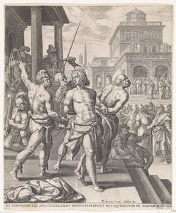 Flagelering av apostlene Apostlenes gjerninger (serietittel) av Johann Sadeler (I)