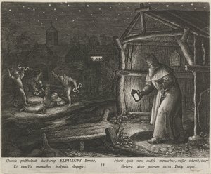 Saint Alphegus of Canterbury som eremitt Eremittenes dydige liv (serietittel) Trophaeum vitae solitariae (serietittel) av Johann Sadeler (I)